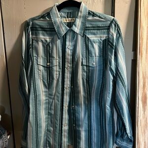 Roper Blue Striped Button Down Shirt